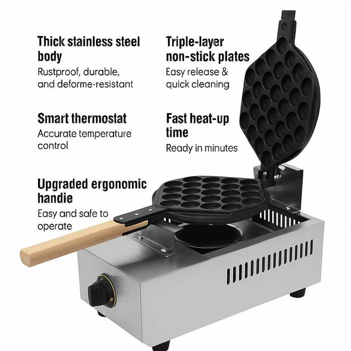 Професионален гофретник за бъбъл гофрети на газ – Don Gelato