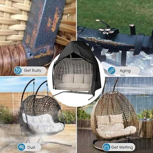 Покривало Калъф за висящ градински стол яйце, ветроустойчив UV защита