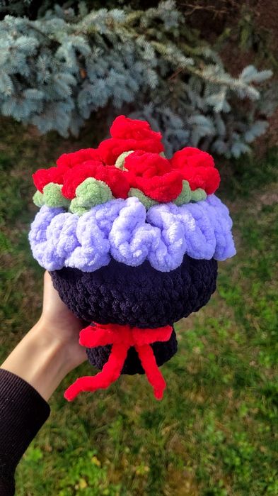 Buchet de trandafiri croșetat