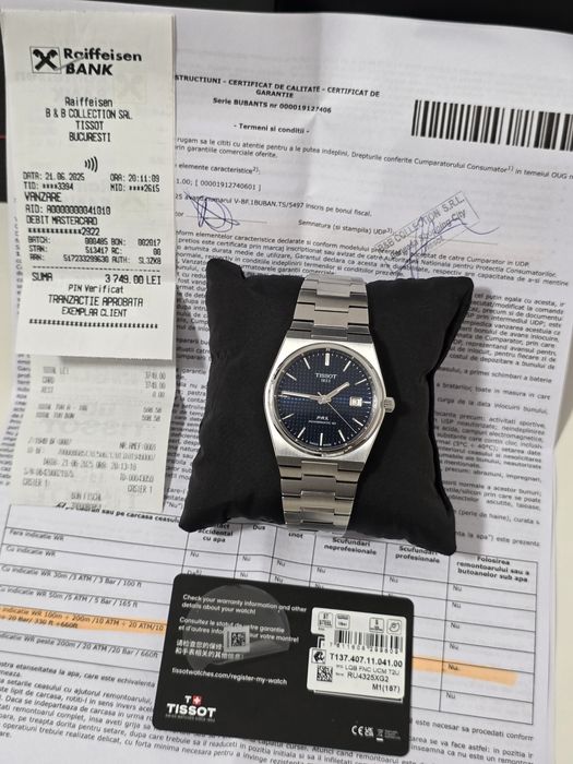Tissot PRX Powermatic 80 full set acte B&B, bon, card garanție 18 luni