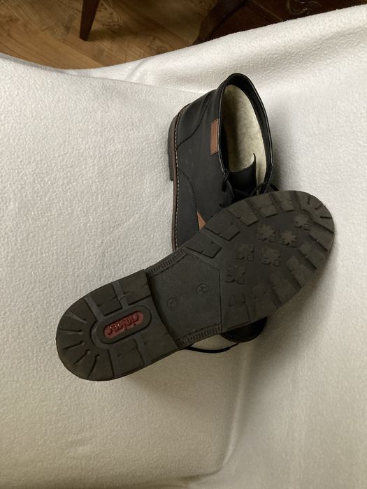 Ghete barbati Rieker, 44, piele neagra, imblanite