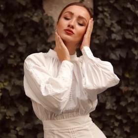 Rochie alba Nympha bumbac