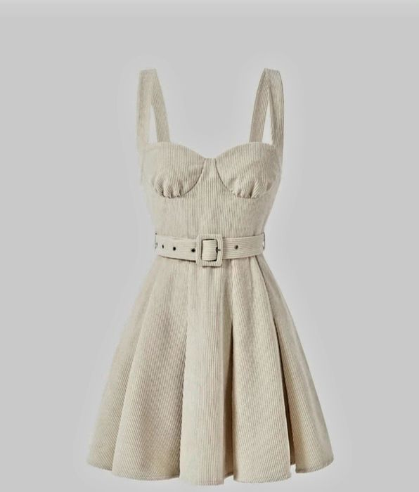Rochie crem cu fermoar
