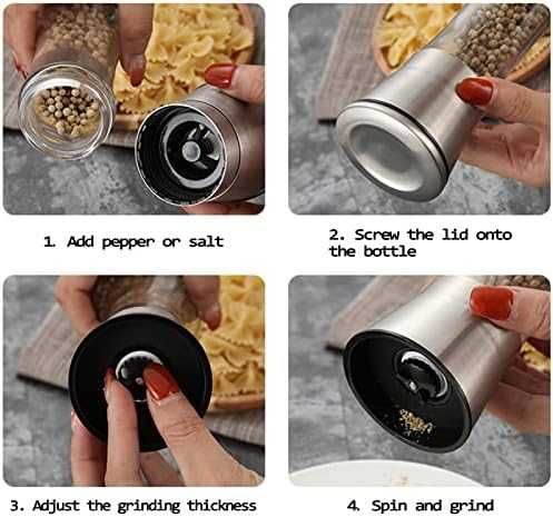 Нов Комплект мелничка за подправки сол /пипер голям капацитет за кухня