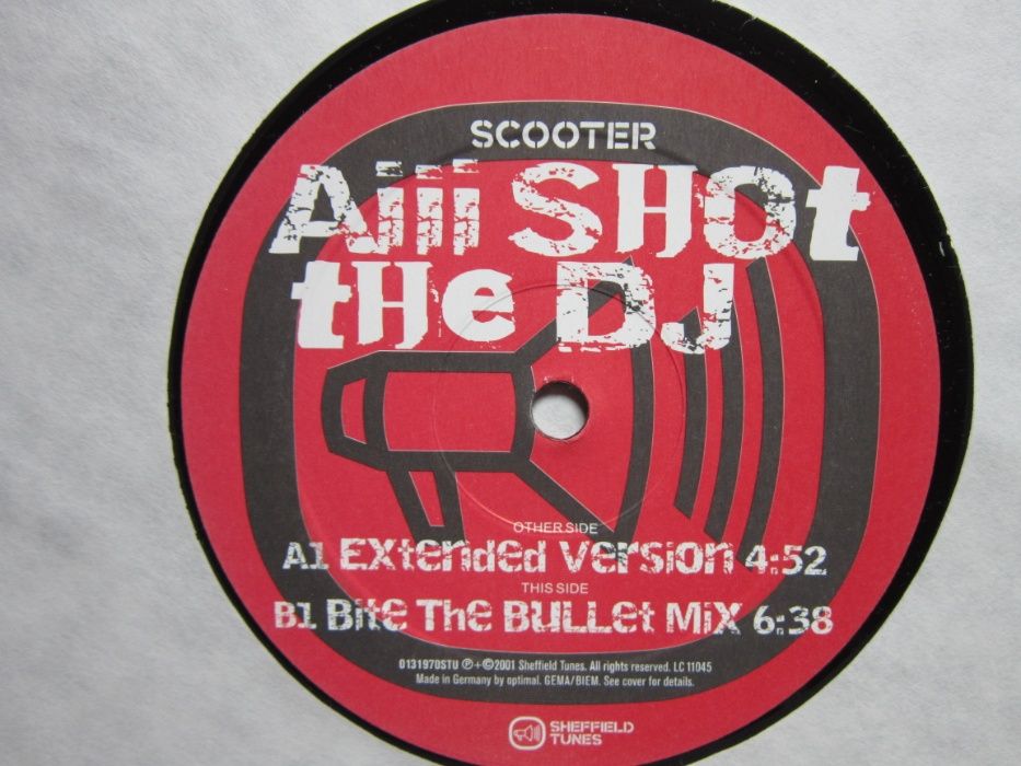 vinil Scooter- I'm Raving &Aiii Shot The DJ-made in Germany-impecabil