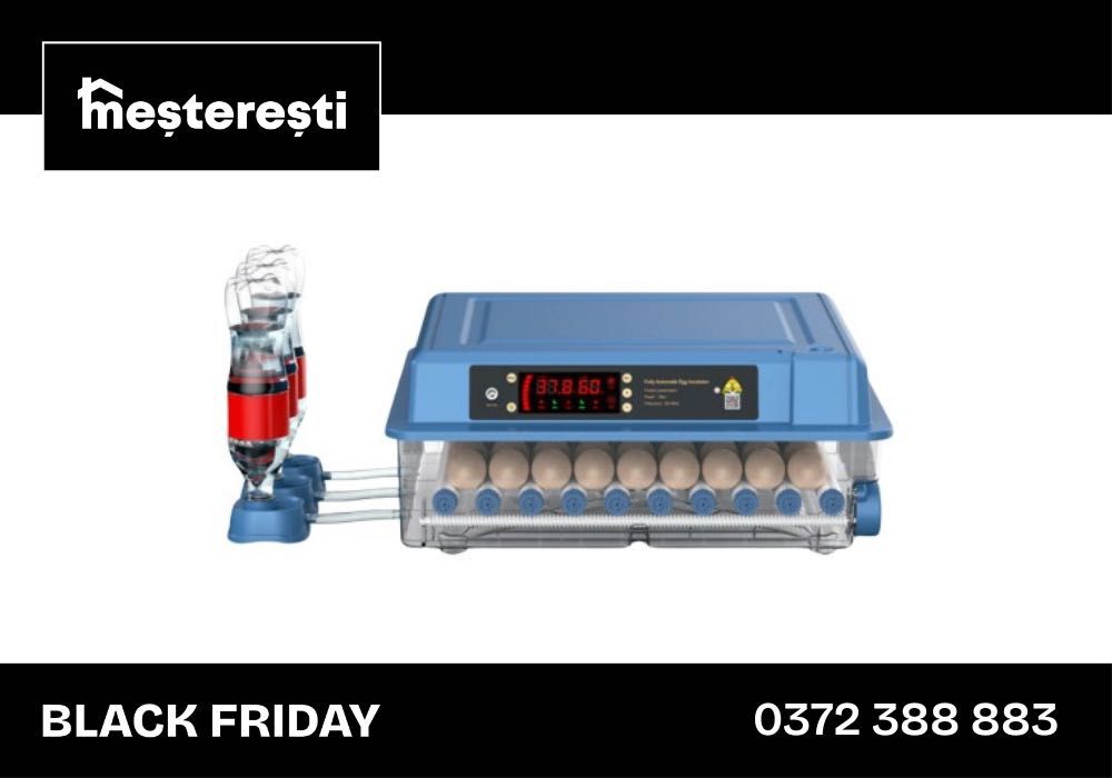 Incubator ouă profesional automat Rico, 64 ouă - Transport gratuit
