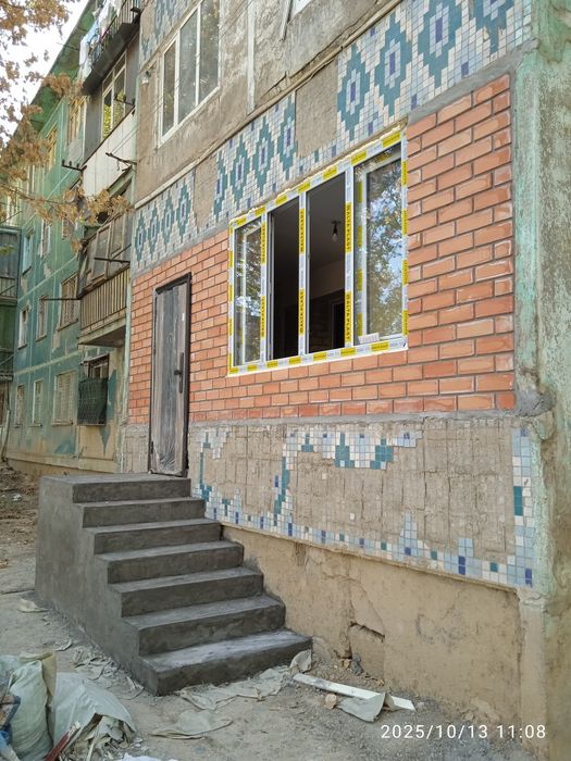 Балконга Облецовка Гишттерамиз Кладка Кирпича балкона