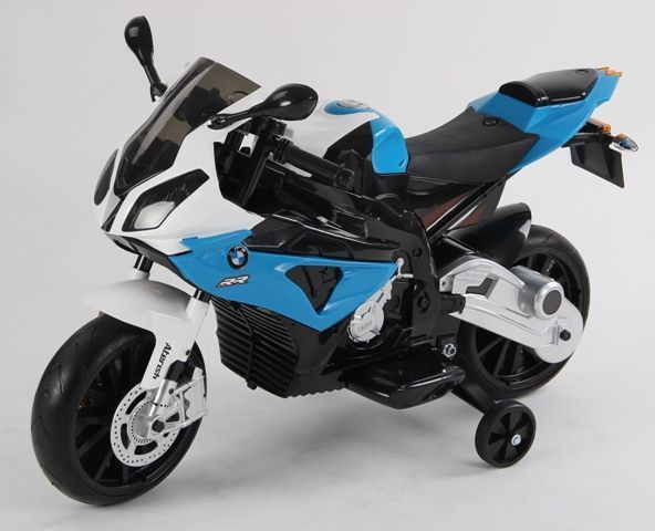 Motocicleta electrica pentru copii BMW albastra cu acumulatori