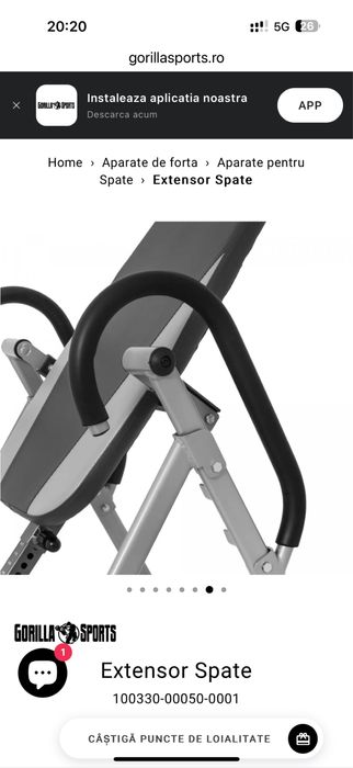 Banca inversi Extensor spate Gorilla Sports Germany noua pret 700 lei