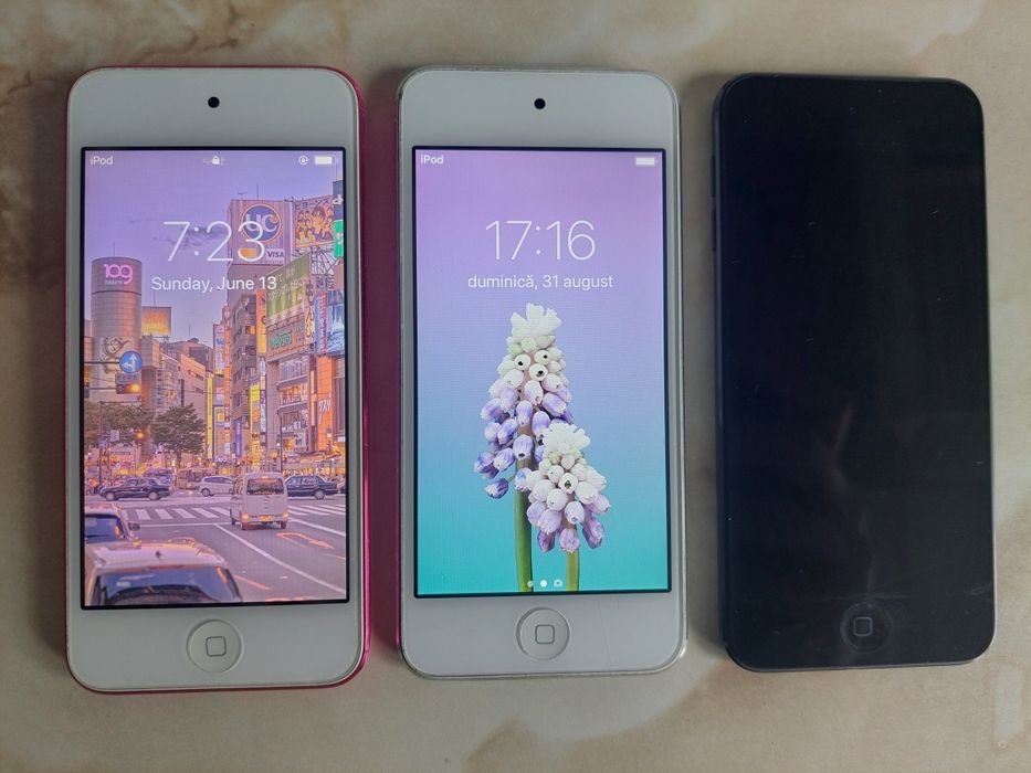Vând 3x Apple iPod Touch generația 6 (roz, alb și negru) //poze reale