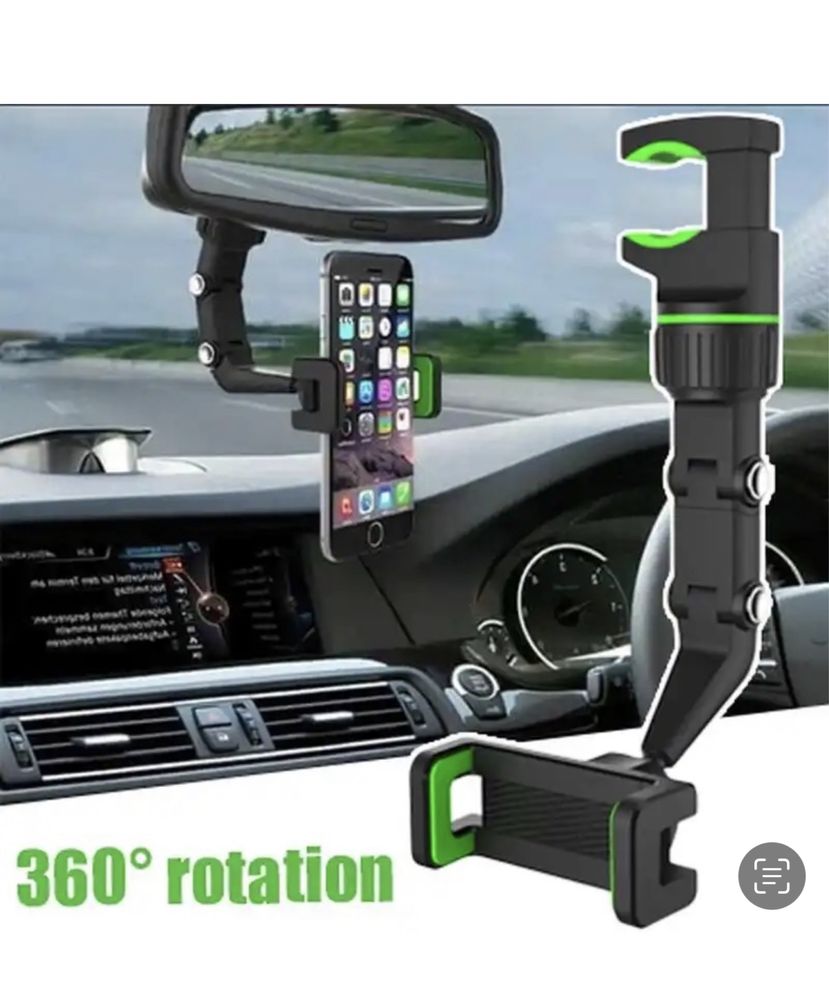 Suport Telefon 360 Oglinda Retrovizoare Flexibil Pliabil Din Plastic