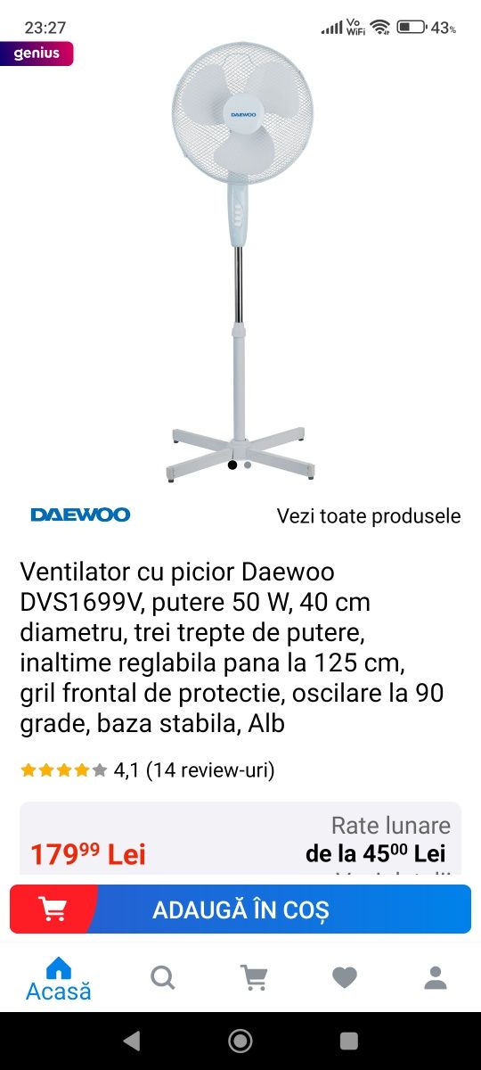 Vând ventilatoare Daewoo