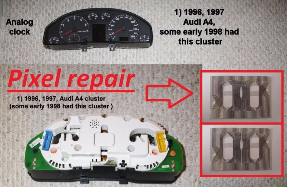 Лентов кабел за дисплей километраж audi a4 (96 - 97) Pixel repair