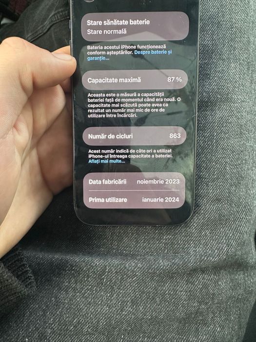 Iphone 15 Pro, 87 baterie