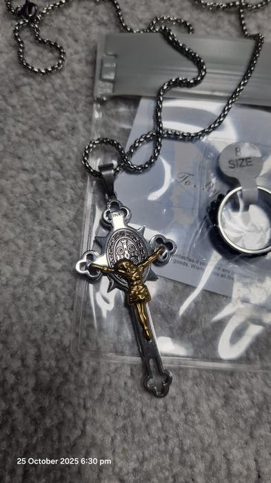 Lant si cruce otel inixidabil