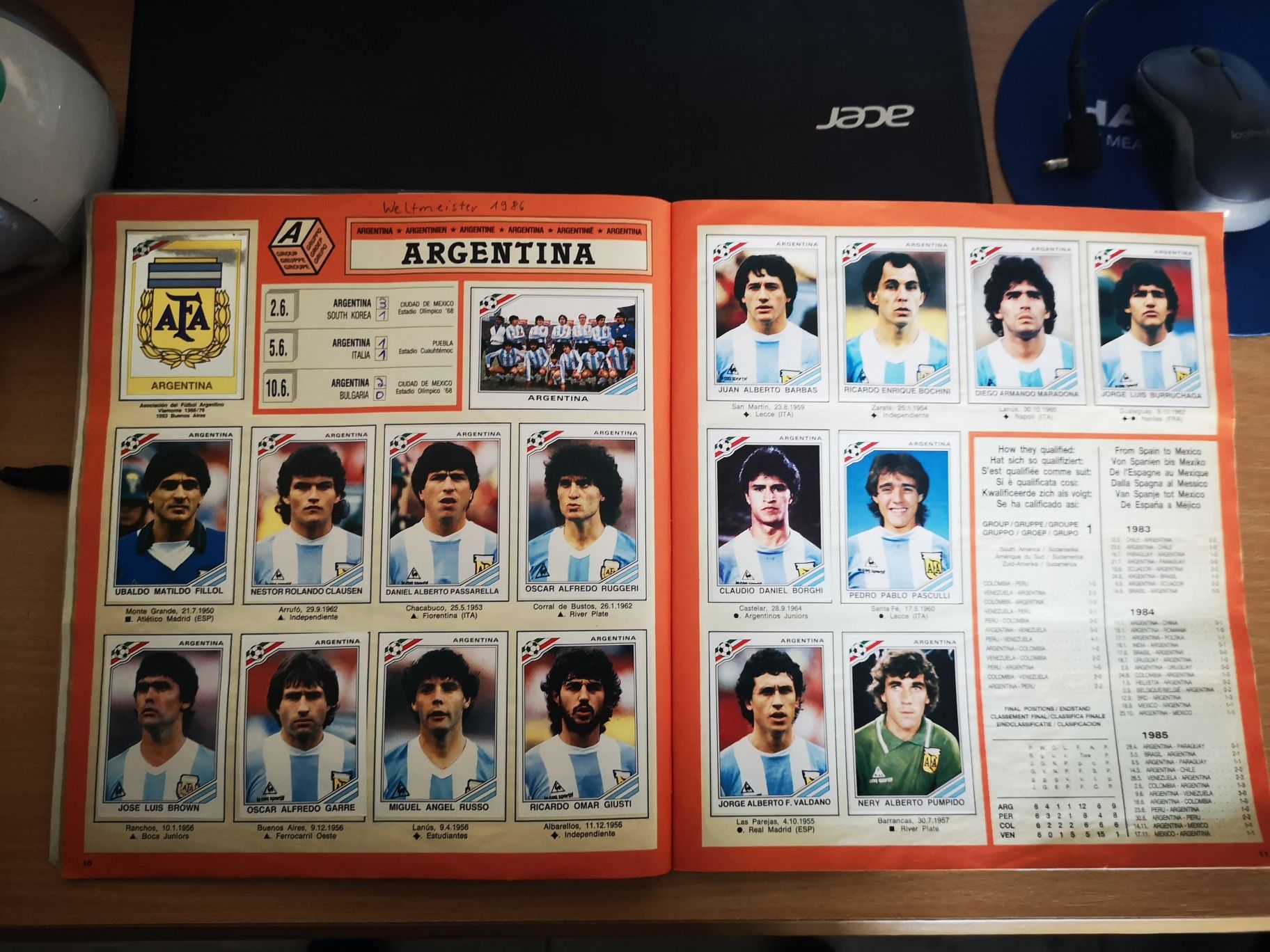 Panini album Mexico 86 Mexic 1986 complet Platini Maradona Rummennigge