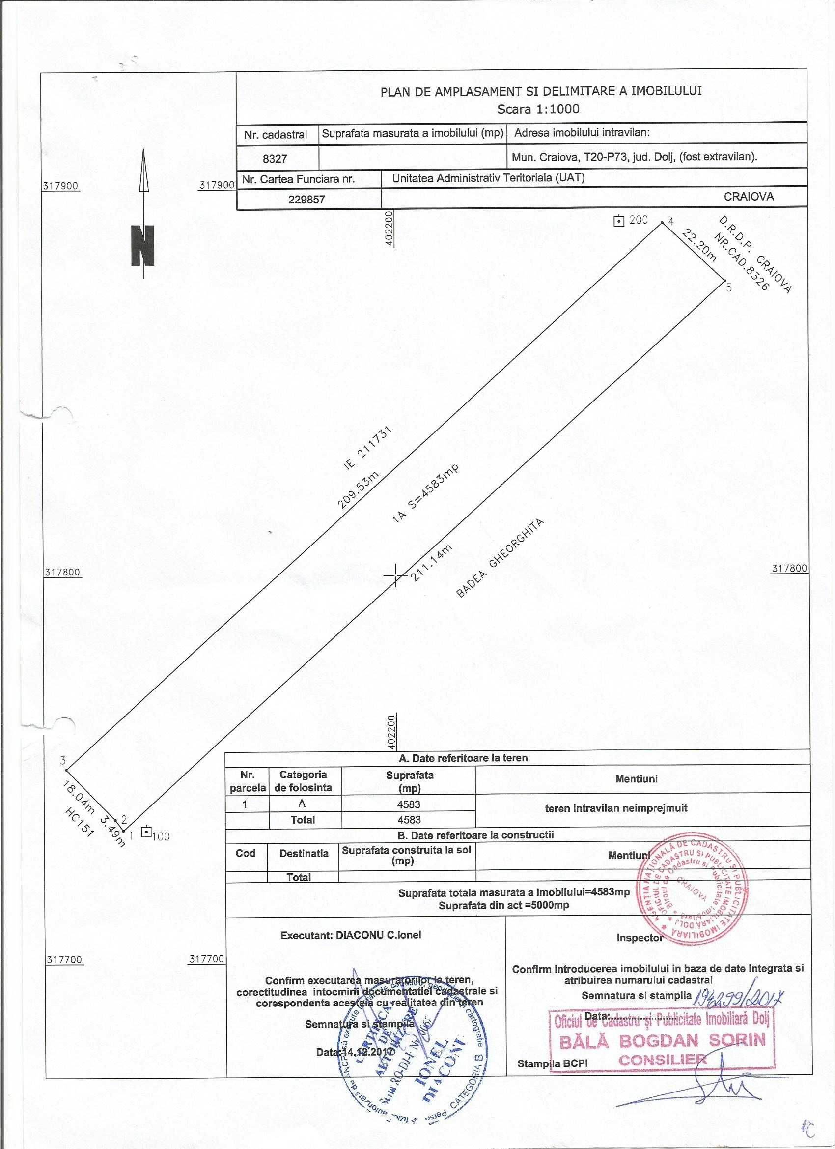 Agentie vând  teren intravilan 4583 mp  Centura De Nord-Betoniera