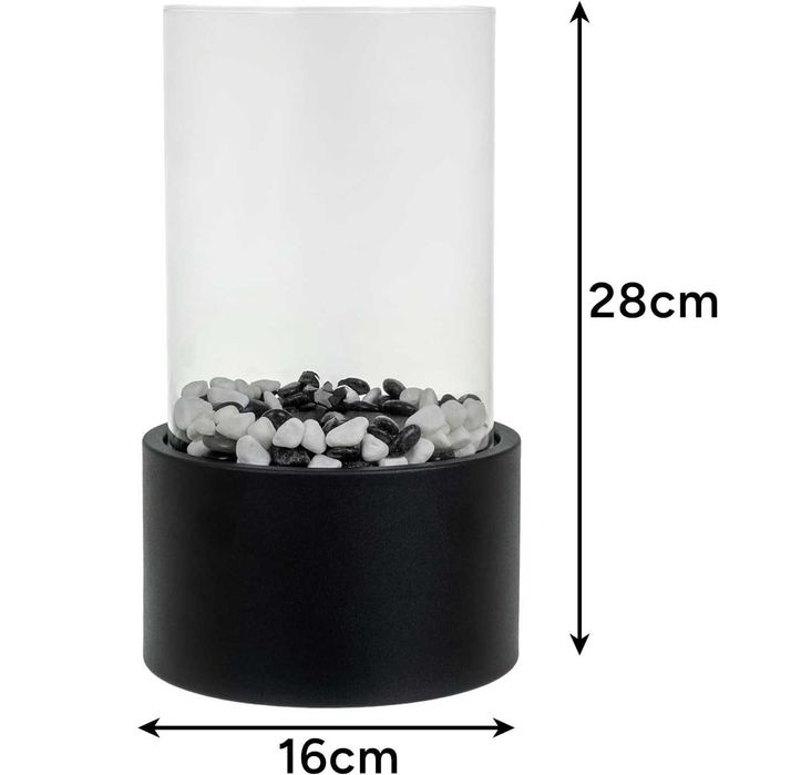 Semineu decorativ portabil pe bioetanol 28x16 cm fara fum sau miros