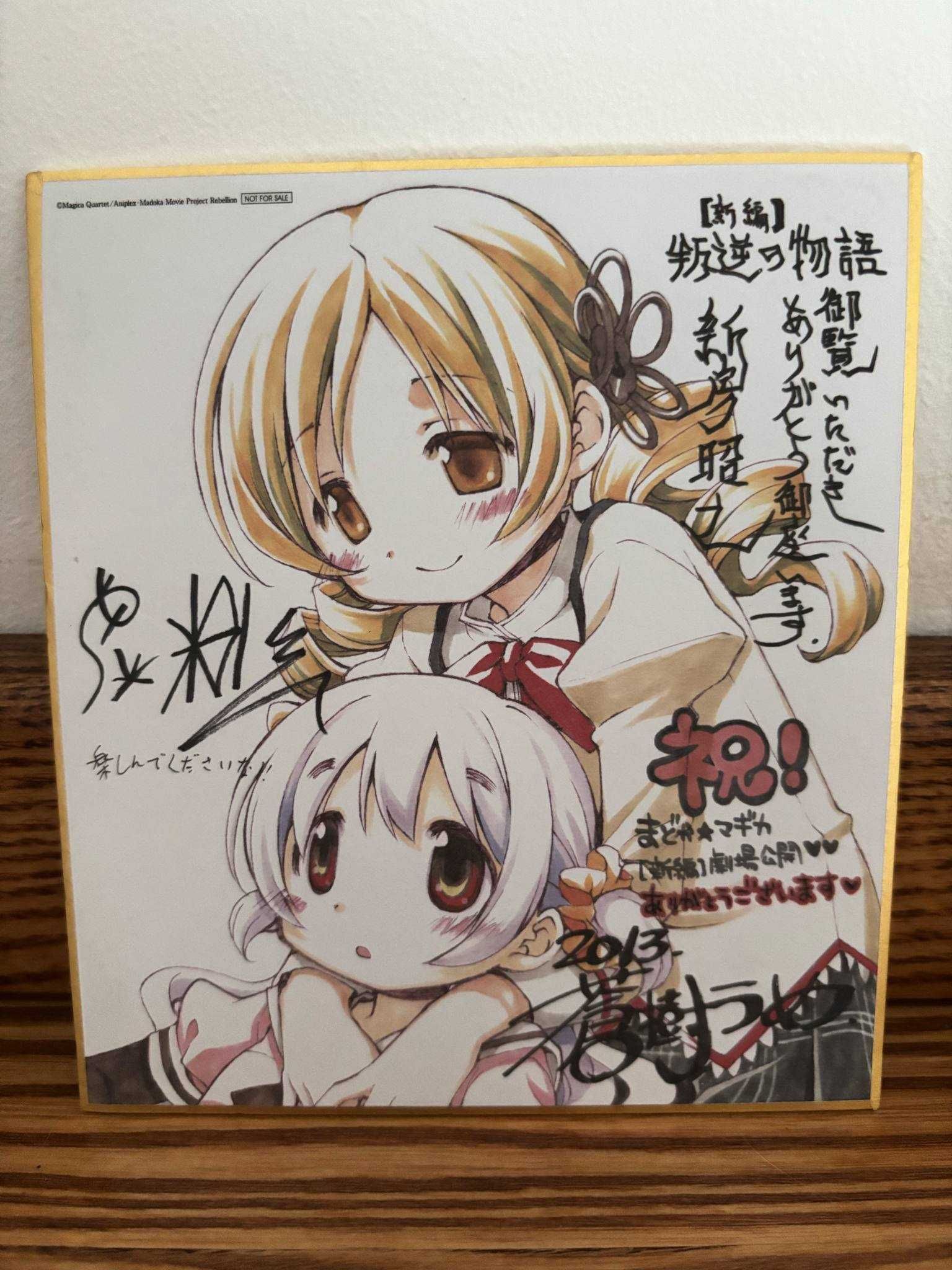 Anime Mahou Shoujo Madoka Magica Momoe Nagisa & Tomoe Mami Shikishi