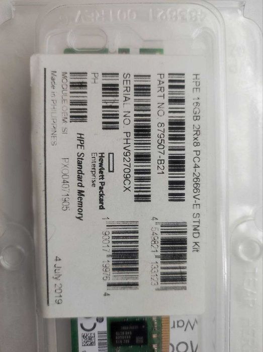 Модуль памяти HPE 16GB 2Rx8 PC4-2666V-E STND Kit - 879507-B21