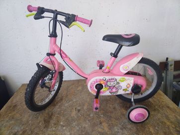 Детско колело 14 цола с помощни колелца за момиче до 7 години Дедетск