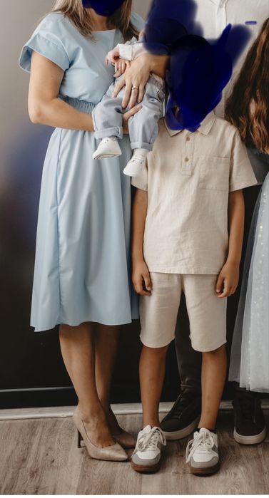 Rochie midi botez baby blue M