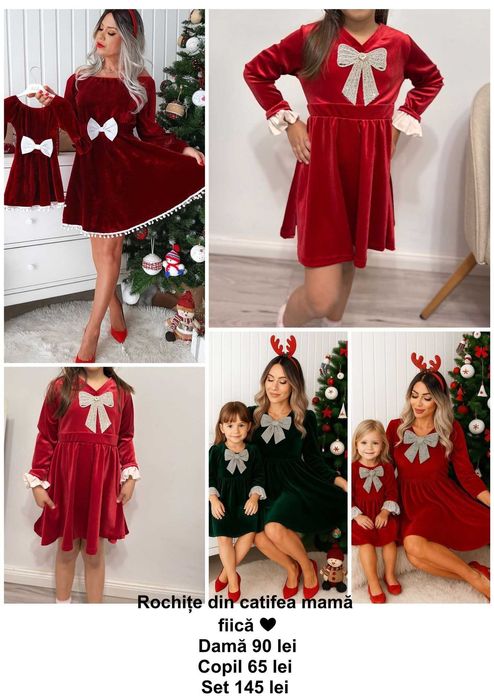 Rochițe din catifea mamă fiică