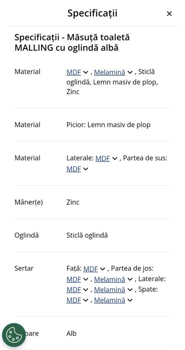 Masuta si scaun machiaj