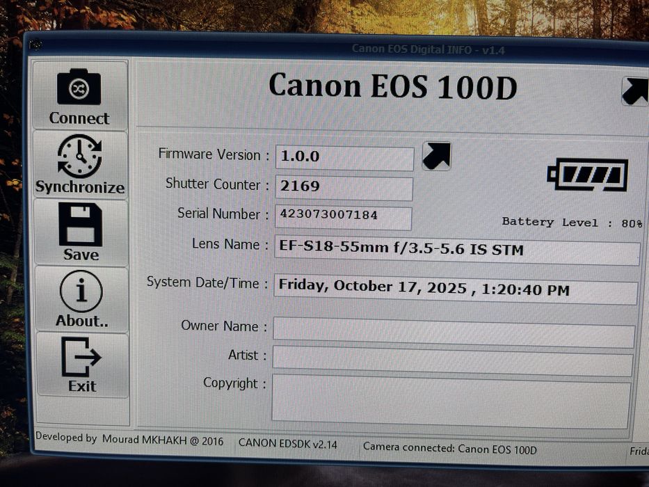 Canon 100D + obiectiv 18-55mm