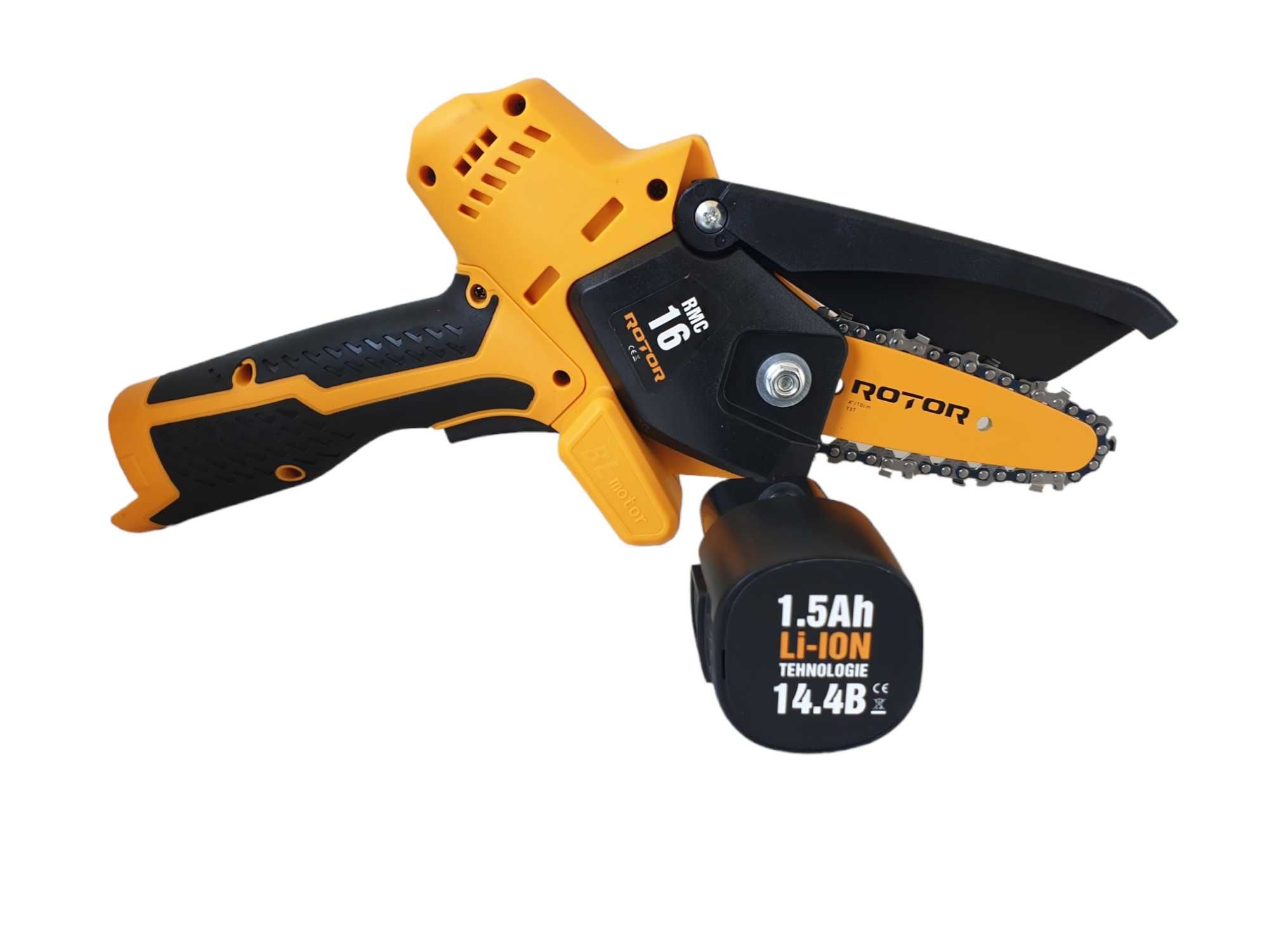 Mini Fierastrau ROTOR,cu lant si acumulator,lama 10 cm,1.5 Ah Garantie