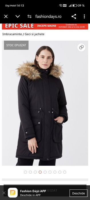 Jachetă Parka cu glugă