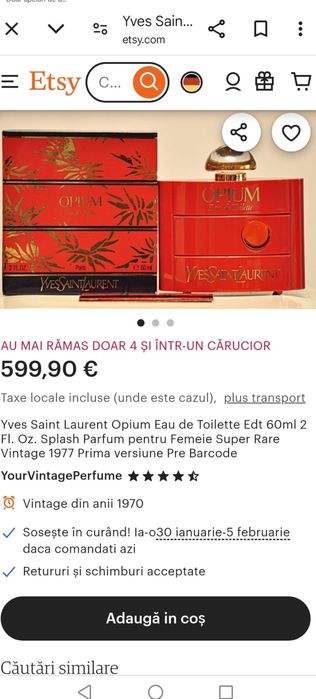 Parfum foarte rar Opium Yves Saint Laurent