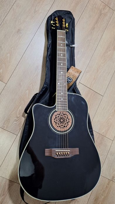 Chitara electro acustica Harley Benton D-200CE-12BK stanga stangaci