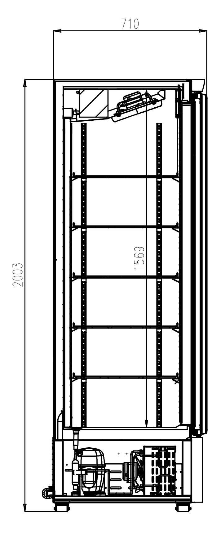Vitrina Congelare cu 4 usi /-18 -22 / Agregat Intern/ 250cm / NOU