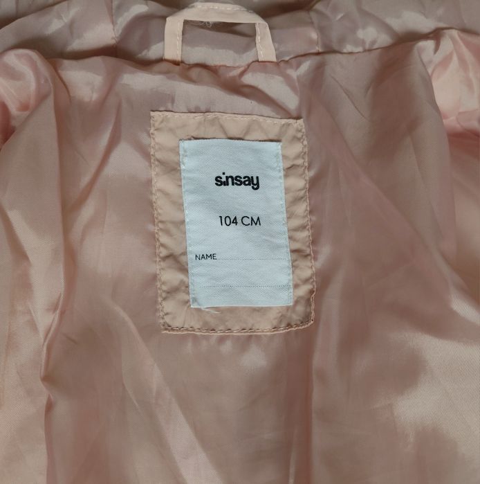 Sinsay Капитонирано яке, пепел от рози, размер 104