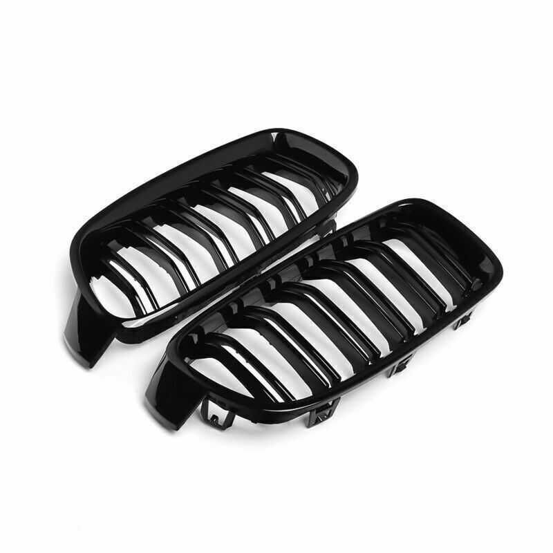 Set Grile Duble Nari Radiator Negru Lucios Bmw Seria 3 F30 F31 F35