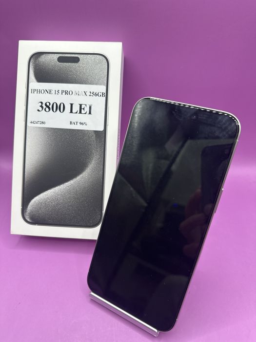 Iphone 15 Pro Max 256gb baterie 96•Matei Amanet Crangasi•44247