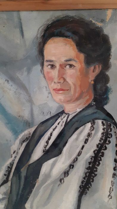 Tablou vechi, ulei pe carton 73x52 cm