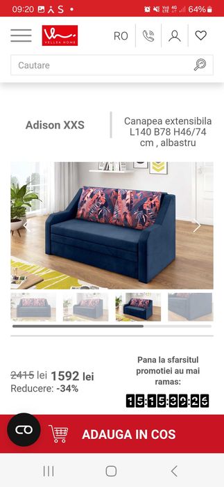 Vand canapea extensibilă