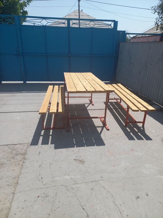 Стол и скамейки по 2 метра 5 пар общи 10метров цена