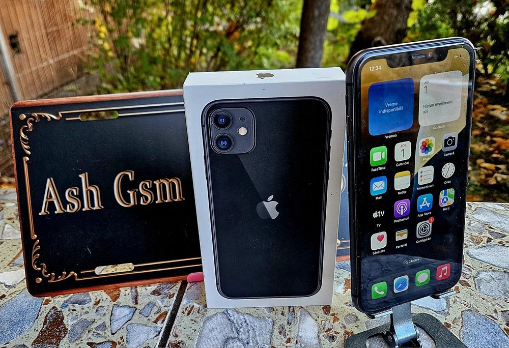 Iphone 11 black 64gb full box, baterie 100%