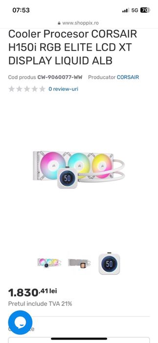 Cooler procesor Corsair iCUE H150i ELITE LCD XT