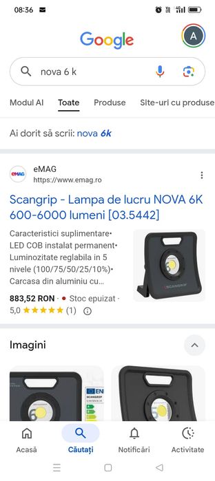 Lampă de lucru nova 6k.
