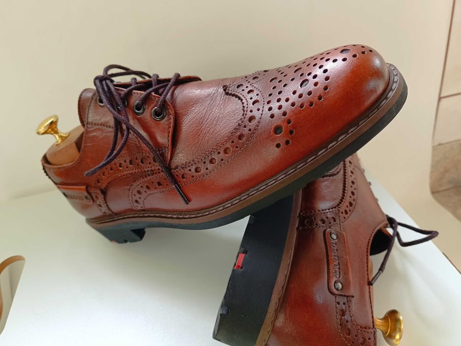 Pantofi derby 43 wingtip brogue premium LLOYD piele naturala