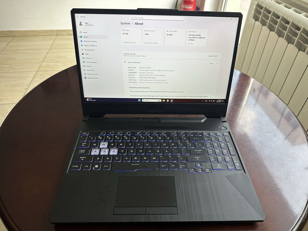 ASUS TUF GAMING FX506H – Intel i5 + RTX 2050