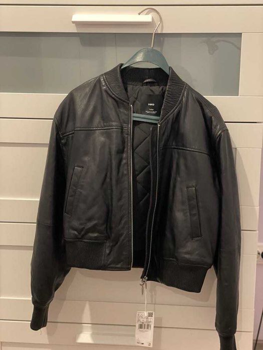 Кожено яке Mango - естетствена кожа - чисто ново