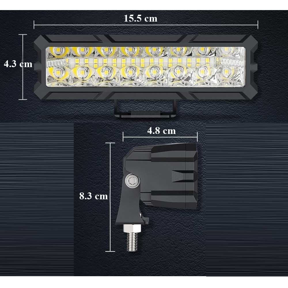 15.5 cm 144W Диоден Прожектор Супер Мощен Халоген Led Bar 12V 24V