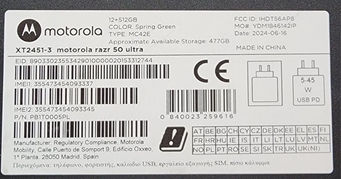 Motorola RAZR 50 Ultra 512gb Garanție Reală Ca Nou + Husă Aramid Fiber