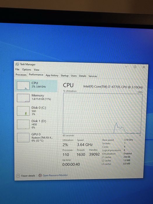 Sistem Gaming i7/16GB RAM / SSD + HDD 1TB
