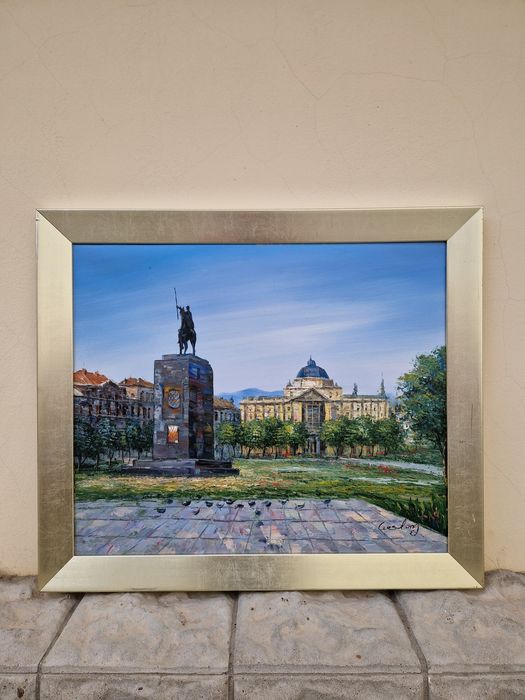 Антикварна картина Масло автор платно картина пейзаж